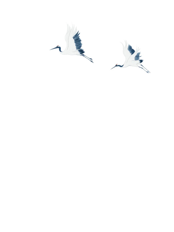 Graceful Cranes Flight V3 Vinyl Car Decal Sticker – Waterproof & UV-Resistant 8"