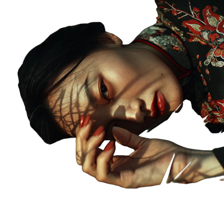 Chinese Woman Vinyl Car Decal Sticker – Waterproof & UV-Resistant 8"