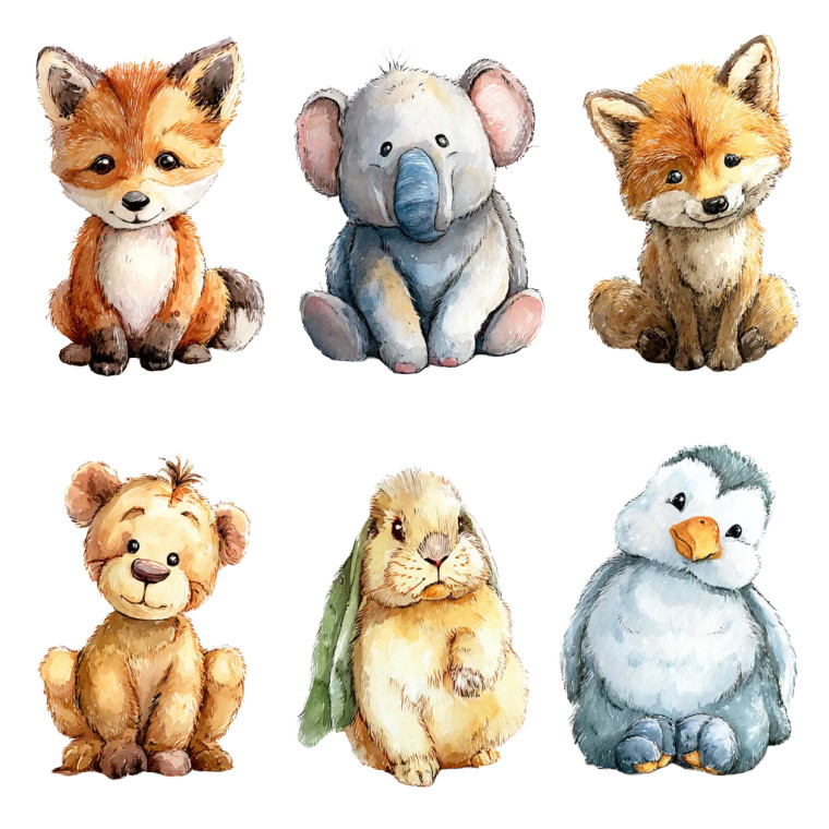 Cute Baby Animals Vinyl Car Decal Sticker – Waterproof & UV-Resistant 8"