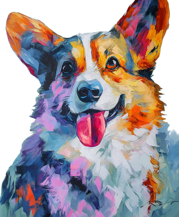 Corgi Portrait V2 Vinyl Car Decal Sticker – Waterproof & UV-Resistant 8"