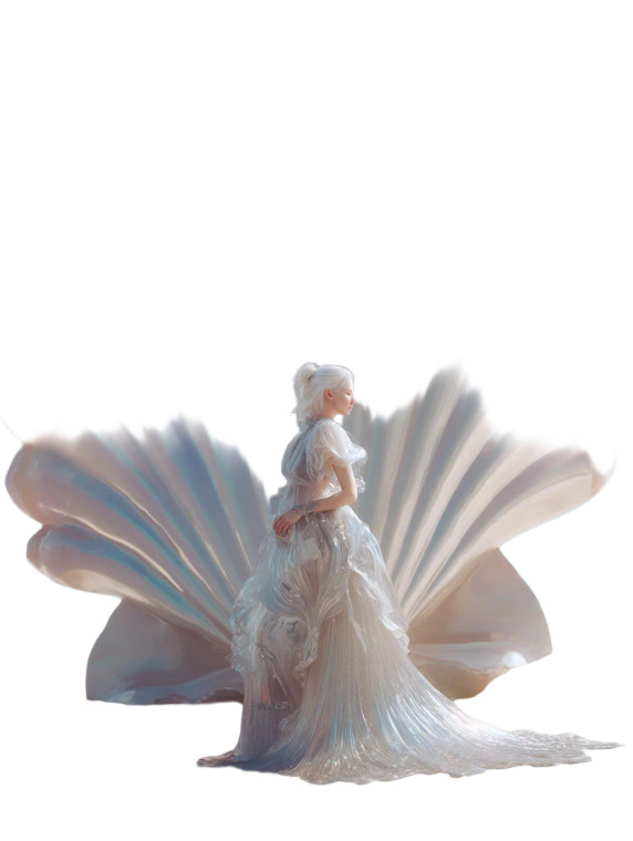 Ethereal Jellyfish Gown Vinyl Car Decal Sticker – Waterproof & UV-Resistant 8"