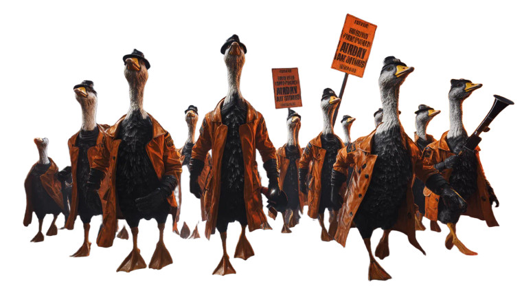 Detective Geese Protest V2 Vinyl Car Decal Sticker – Waterproof & UV-Resistant 8"