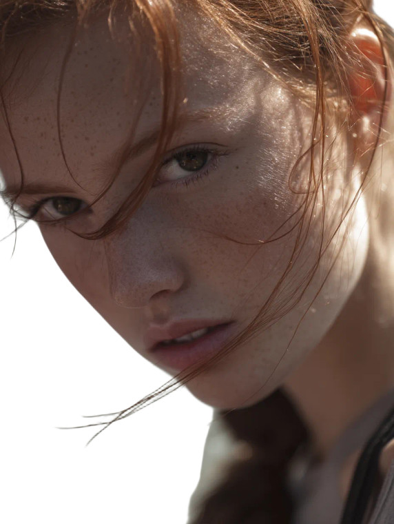 Ginger Model Closeup Vinyl Car Decal Sticker – Waterproof & UV-Resistant 8"