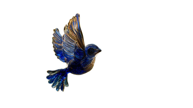 Crystal Blue Bird Vinyl Car Decal Sticker – Waterproof & UV-Resistant 8"