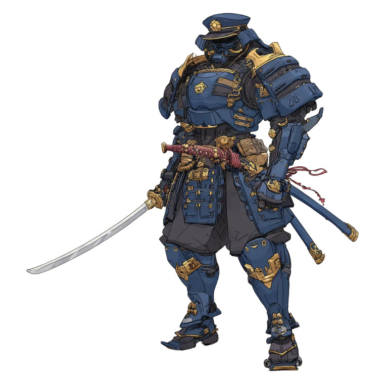 Samurai Police Hero Vinyl Car Decal Sticker – Waterproof & UV-Resistant 8"