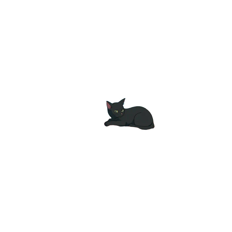 Black Cat Resting V2 Vinyl Car Decal Sticker – Waterproof & UV-Resistant 8"