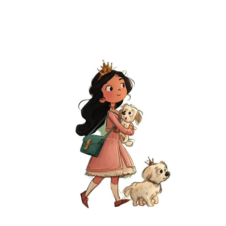 Cartoon Princess Walk V2 Vinyl Car Decal Sticker – Waterproof & UV-Resistant 8"