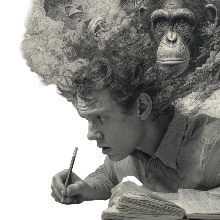 Chess Player Chimpanzee Vinyl Car Decal Sticker – Waterproof & UV-Resistant 8"