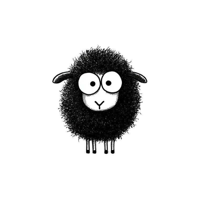 Cute Cartoon Sheep V3 Vinyl Car Decal Sticker – Waterproof & UV-Resistant 8"