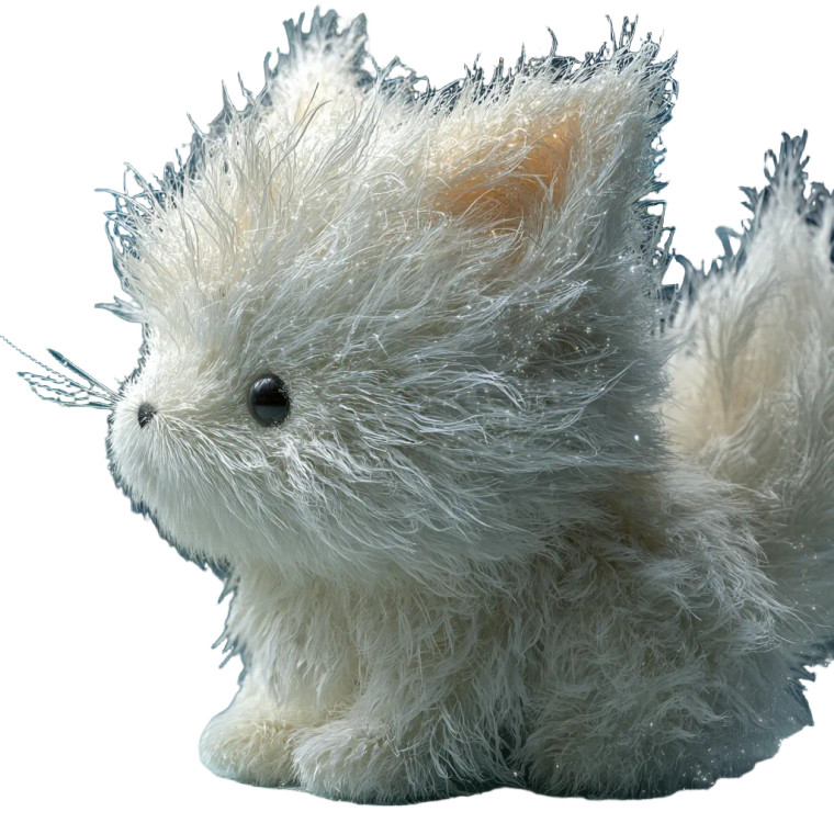 Adorable Furry Fluff Vinyl Car Decal Sticker – Waterproof & UV-Resistant 8"