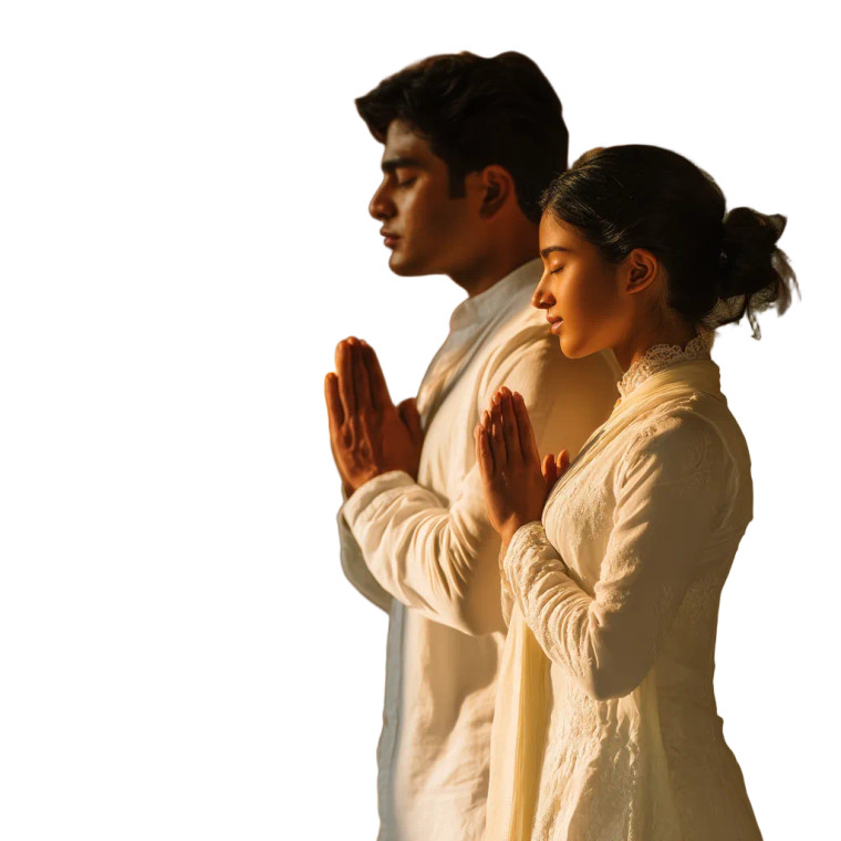 Indian Actors Praying Vinyl Car Decal Sticker – Waterproof & UV-Resistant 8"