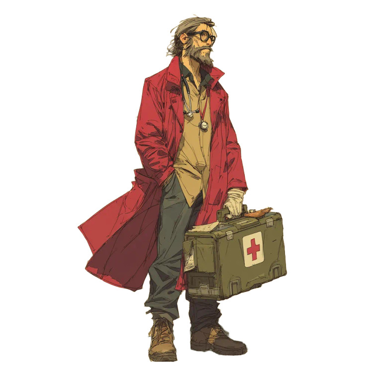 Futuristic Doctor Vinyl Car Decal Sticker – Waterproof & UV-Resistant 8"