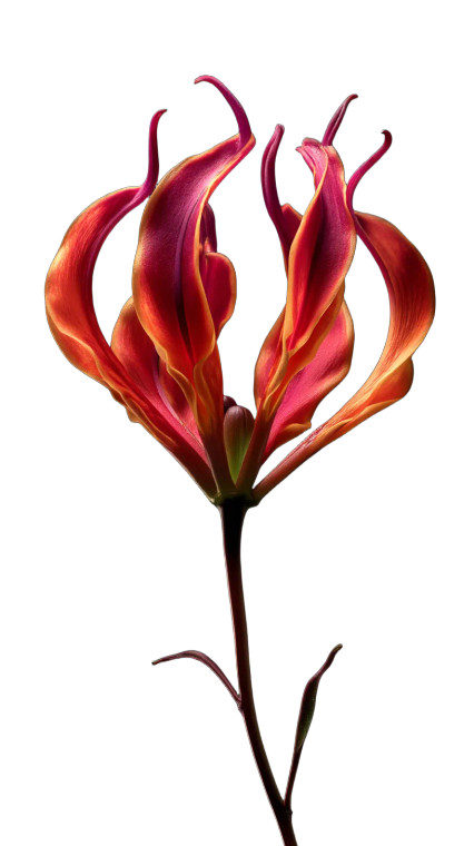 Flame Lily Glow Vinyl Car Decal Sticker – Waterproof & UV-Resistant 8"