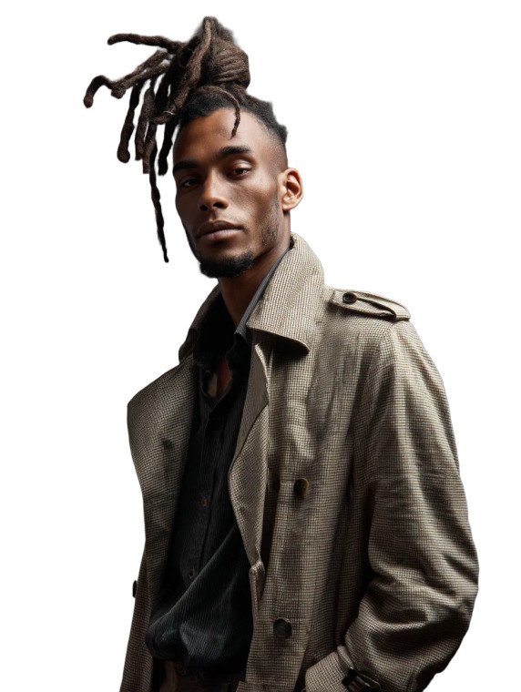 Black Male Model V3 Vinyl Car Decal Sticker – Waterproof & UV-Resistant 8"