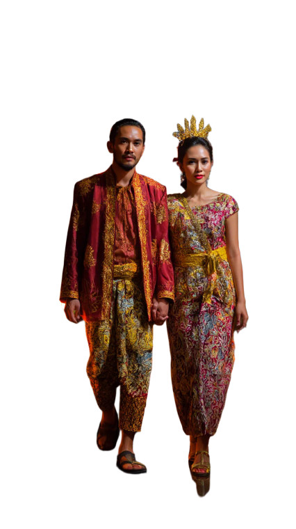 Javanese Couple Attire Vinyl Car Decal Sticker – Waterproof & UV-Resistant 8"