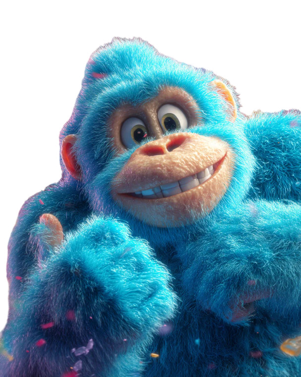 Blue Fur Orangutan Vinyl Car Decal Sticker – Waterproof & UV-Resistant 8"