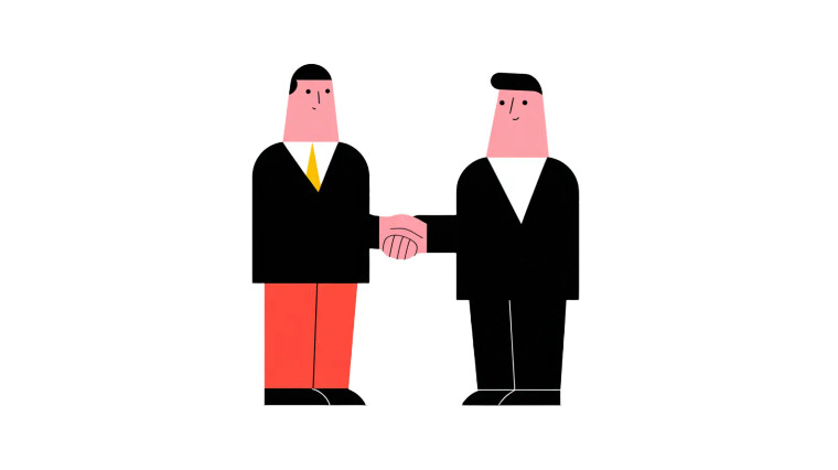 Businessmen Shaking Hands V3 Vinyl Car Decal Sticker – Waterproof & UV-Resistant 8"