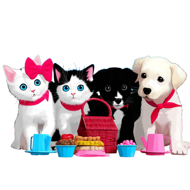 Picnicking Pets Vinyl Car Decal Sticker – Waterproof & UV-Resistant 8" Picnicking Pets Vinyl Car Decal Sticker – Waterproof & UV-Resistant 8"