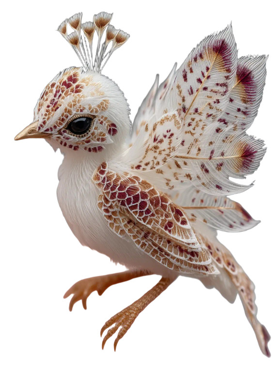 Tiny White Peacock V2 Vinyl Car Decal Sticker – Waterproof & UV-Resistant 8"