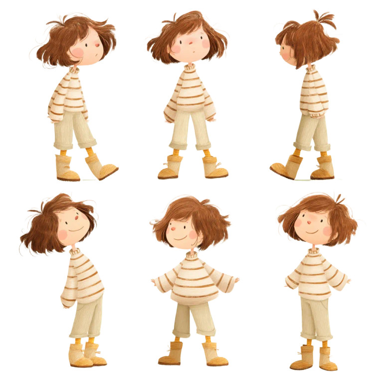 Whimsical Girl Poses Vinyl Car Decal Sticker – Waterproof & UV-Resistant 8"