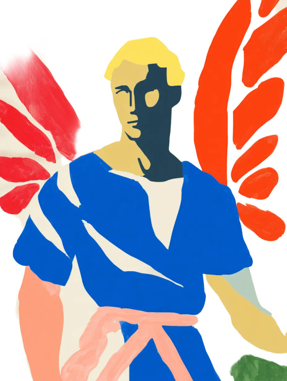 Handsome Male Angel Vinyl Car Decal Sticker – Waterproof & UV-Resistant 8"