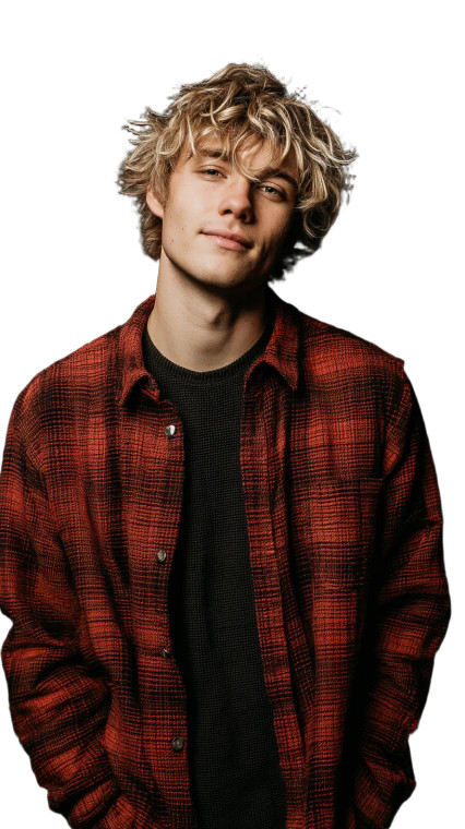 Young Blonde Man Vinyl Car Decal Sticker – Waterproof & UV-Resistant 8"