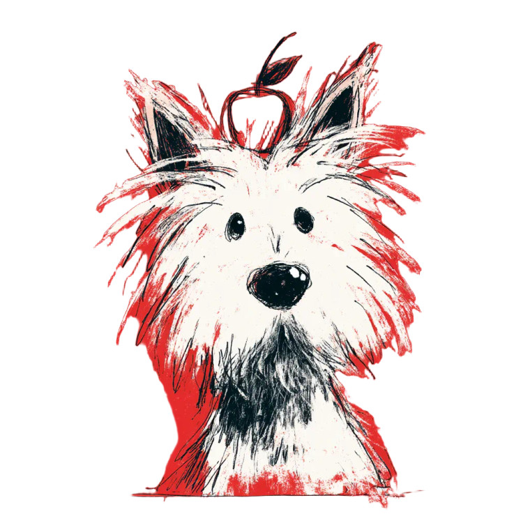 Fluffy Terrier Portrait Vinyl Car Decal Sticker – Waterproof & UV-Resistant 8"