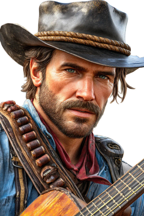 Cowboy Guitarist V2 Vinyl Car Decal Sticker – Waterproof & UV-Resistant 8"