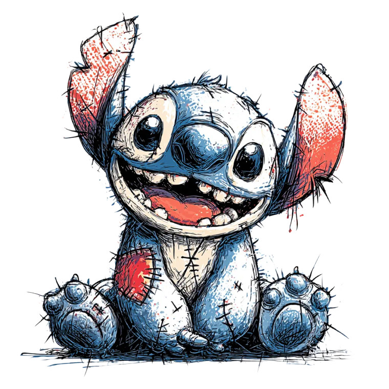 Stitch Banksy Style Vinyl Car Decal Sticker – Waterproof & UV-Resistant 8"