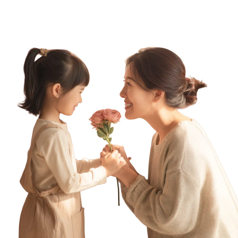 Mother-Daughter Flower Moment Vinyl Car Decal Sticker – Waterproof & UV-Resistant 8"