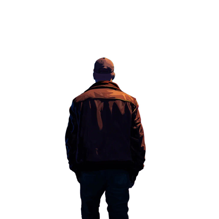 Retro Bald Man Vinyl Car Decal Sticker – Waterproof & UV-Resistant 8"