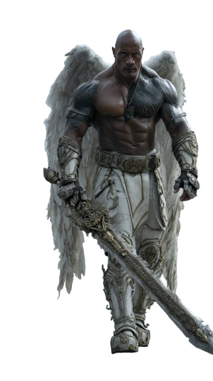 Angel Dwayne Johnson Vinyl Car Decal Sticker – Waterproof & UV-Resistant 8"