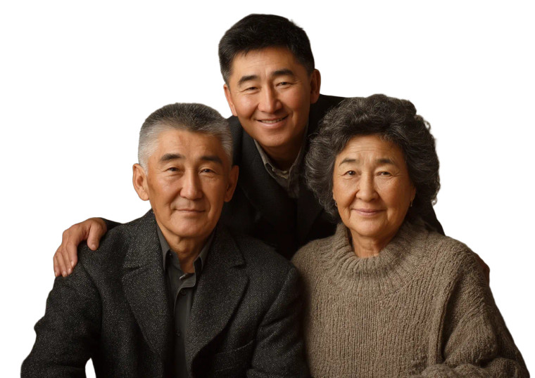 Mongolian Family Portrait Vinyl Car Decal Sticker – Waterproof & UV-Resistant 8"