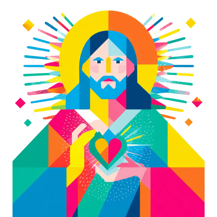 Sacred Heart Jesus V5 Vinyl Car Decal Sticker – Waterproof & UV-Resistant 8"