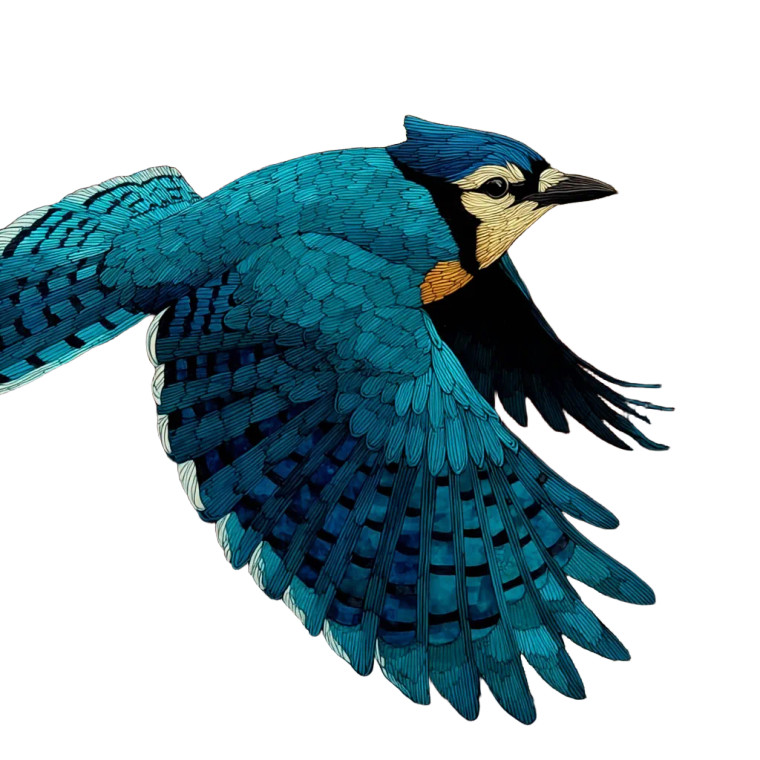 Bluejay In Snow Vinyl Car Decal Sticker – Waterproof & UV-Resistant 8"