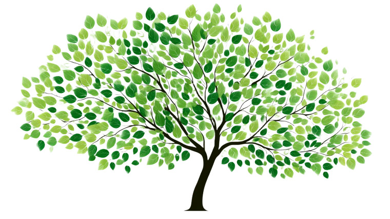 Tree Vector Illustration Vinyl Car Decal Sticker – Waterproof & UV-Resistant 8"