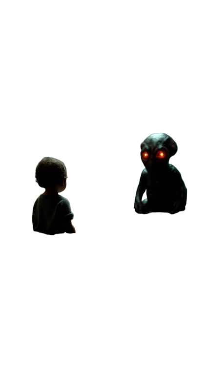 Baby Meets Alien Vinyl Car Decal Sticker – Waterproof & UV-Resistant 8"