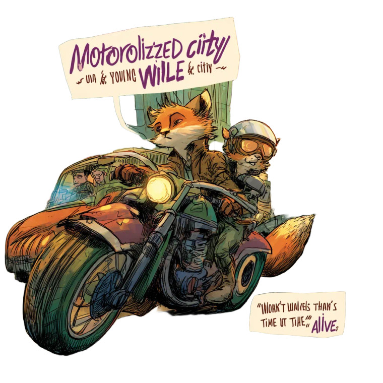 Motorized Wildlife Vinyl Car Decal Sticker – Waterproof & UV-Resistant 8"