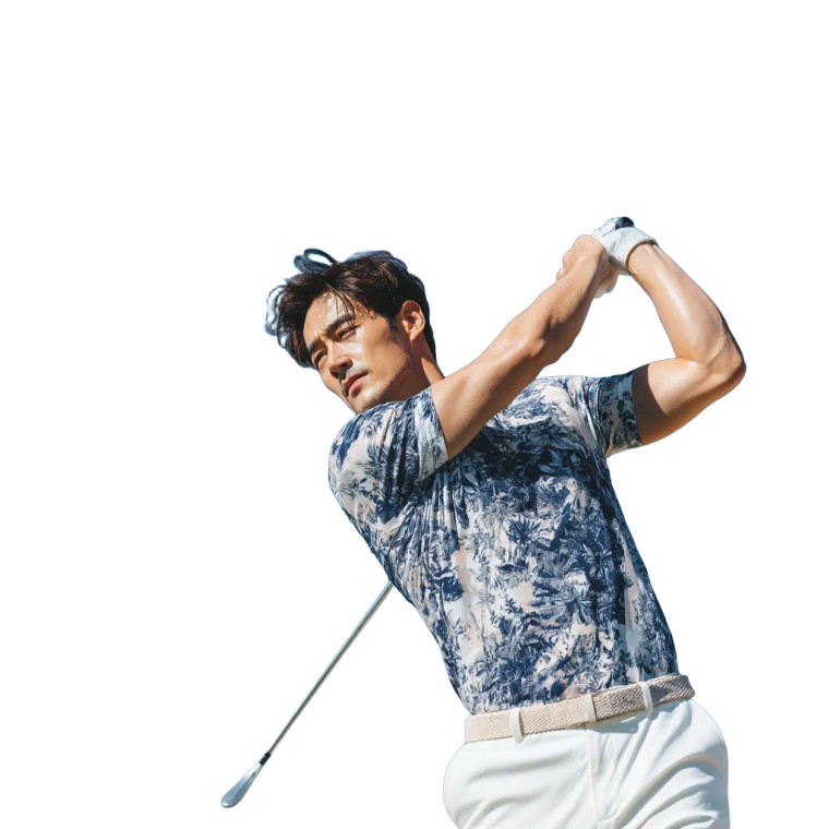 Korean Golfer Swing Vinyl Car Decal Sticker – Waterproof & UV-Resistant 8"