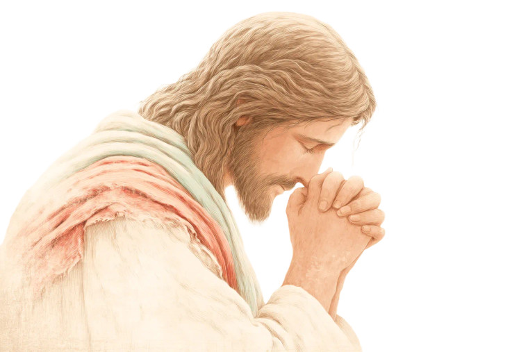 Jesus Praying V3 Vinyl Car Decal Sticker – Waterproof & UV-Resistant 8"