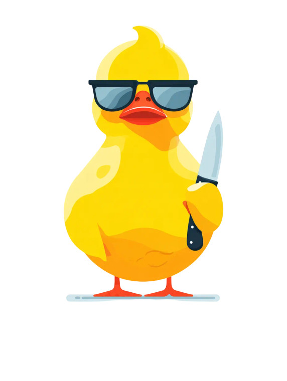 Cute Duck Illustration V5 Vinyl Car Decal Sticker – Waterproof & UV-Resistant 8"