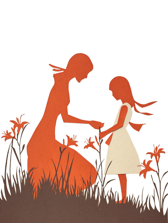 Paper-Cut Gardening Duo Vinyl Car Decal Sticker – Waterproof & UV-Resistant 8"