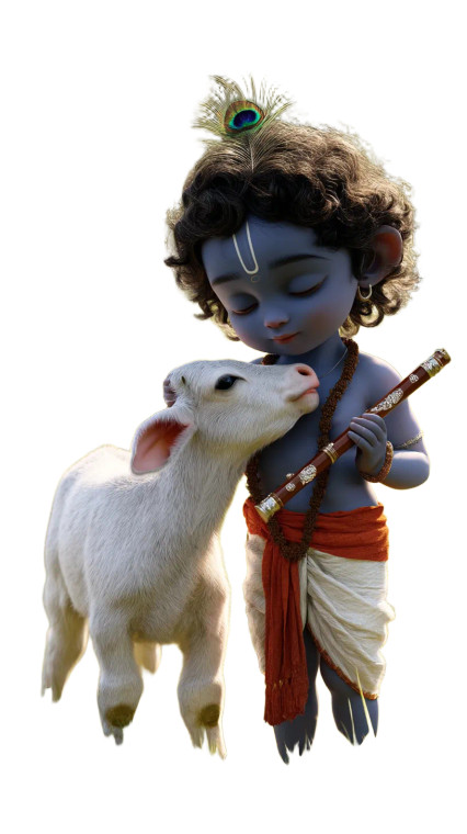 Lord Krishna With Calf Vinyl Car Decal Sticker – Waterproof & UV-Resistant 8"