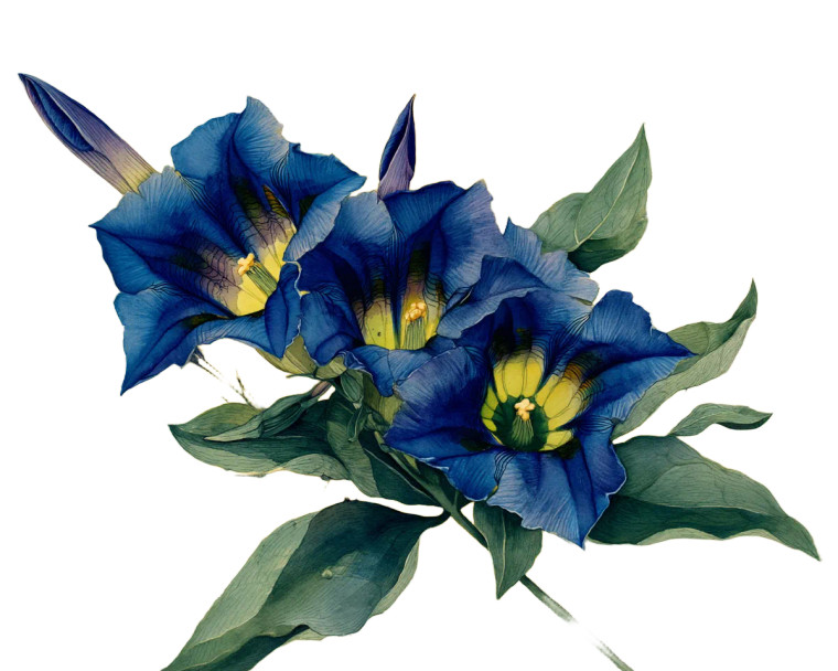 Royal Blue Gentians Vinyl Car Decal Sticker – Waterproof & UV-Resistant 8"