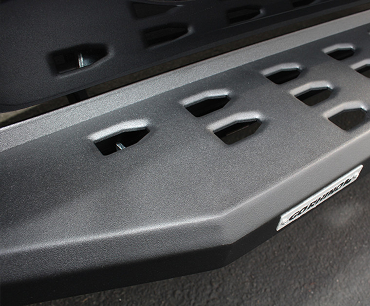 Rugged Patent Cab-Length Running Boards | Go Rhino | Perfect Fit for Popular Crew/Extended Cabs