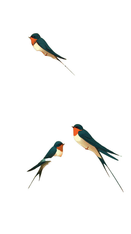 Dancing Swallows Season Vinyl Car Decal Sticker – Waterproof & UV-Resistant 8"