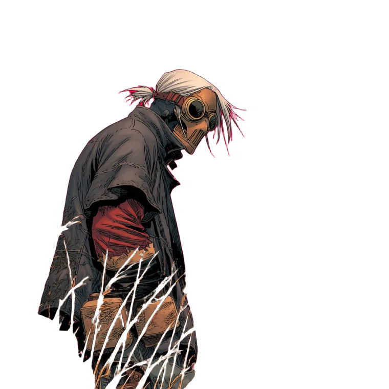 Post-Apocalyptic Manga Warrior Vinyl Car Decal Sticker – Waterproof & UV-Resistant 8"