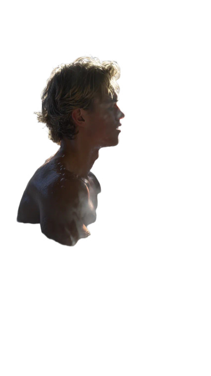 Blond Man Bathing Vinyl Car Decal Sticker – Waterproof & UV-Resistant 8"