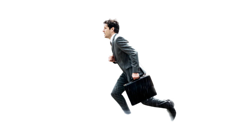 Rushing Businessman Vinyl Car Decal Sticker – Waterproof & UV-Resistant 8"