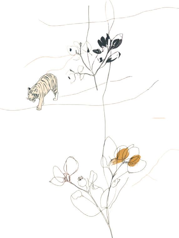 Abstract Tiger Illustration Vinyl Car Decal Sticker – Waterproof & UV-Resistant 8"